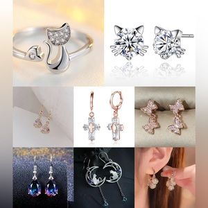 Jewelry signature Set of 7 earrings and one ring